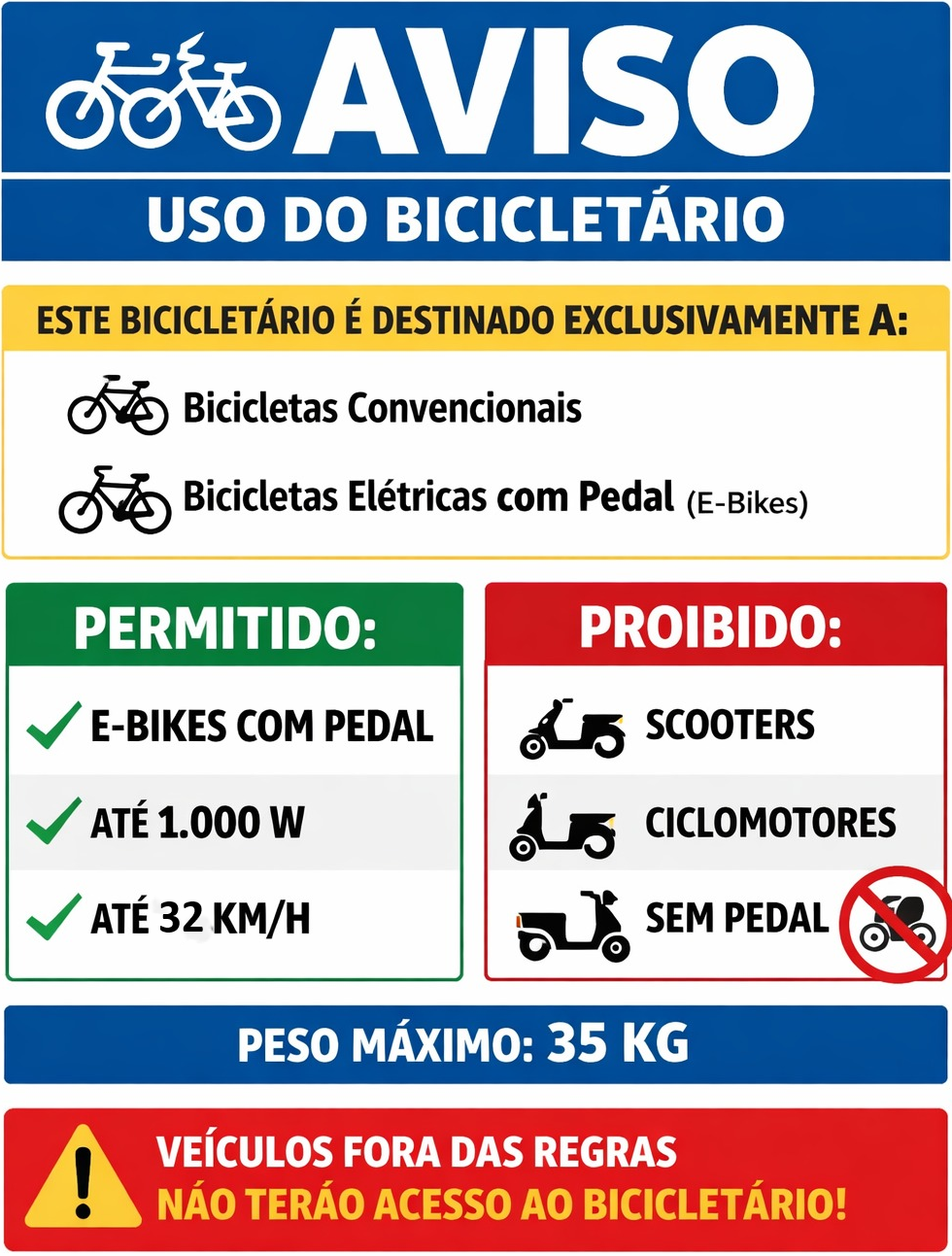 Guia Visual de Bicicletas Elétricas Permitidas